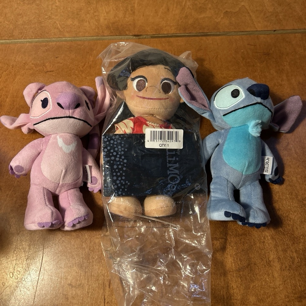 Disney NuiMOs Lilo & Stitch & Angel Set of 3 Poseable  6'' - 7" Plush Dolls